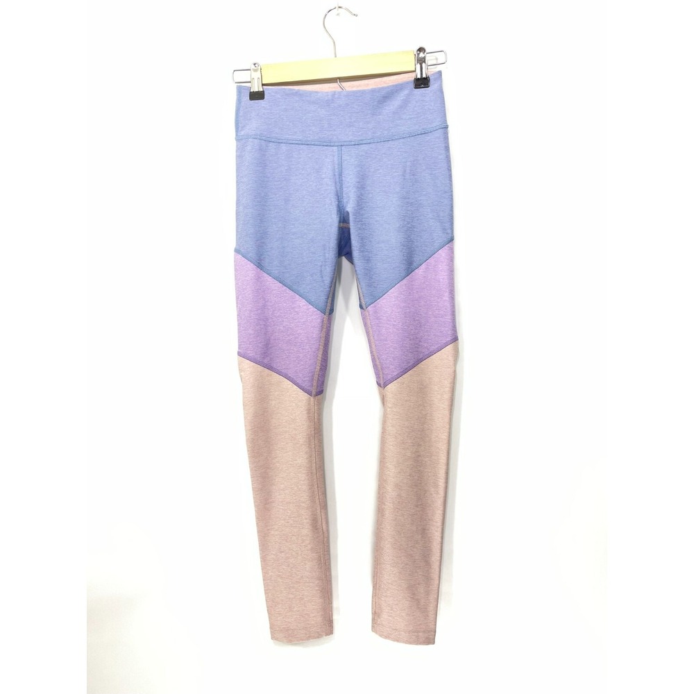OUTDOOR VOICES Athletic Leggings Size XS Yoga Color Block Blue Purple Pink